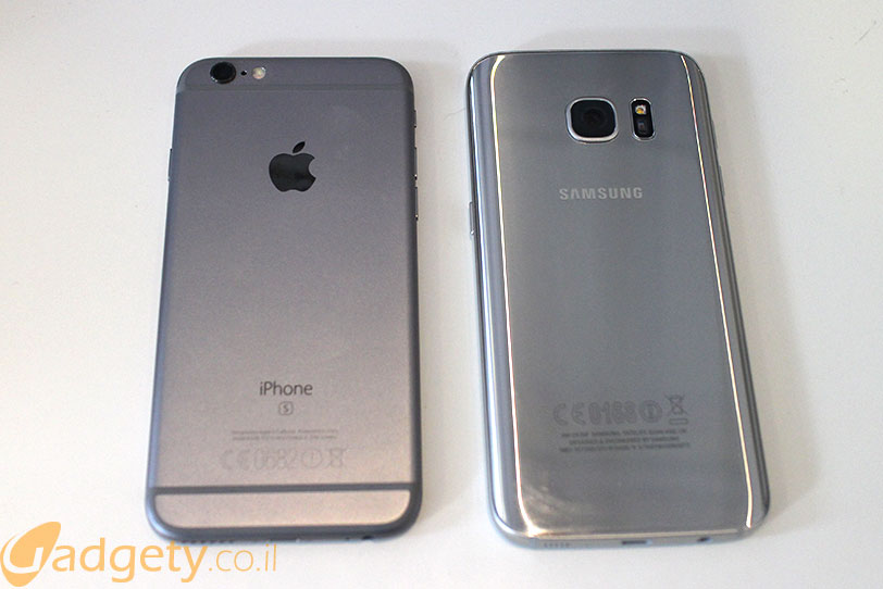 Galaxy S7 מול iPhone 6S (צילום: גאדג'טי)