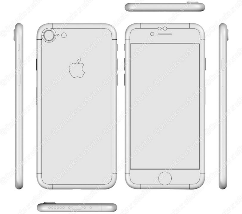 Apple iPhone 7 כפי שנחשף בשרטוטי CAD