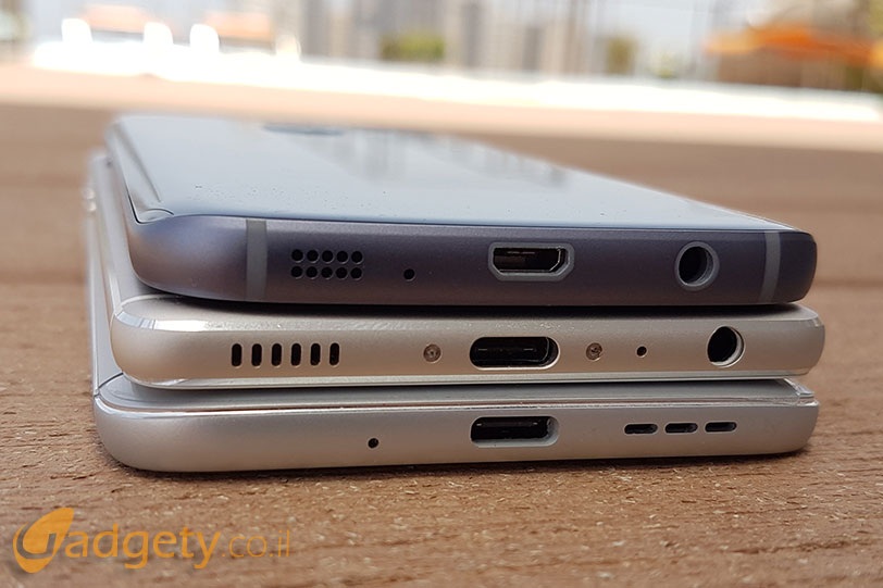 מלמעלה למטה: Galaxy S7 מול Huawei P9 ו-LG G5