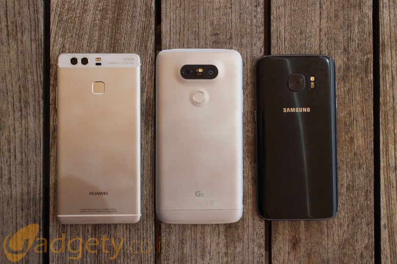 מימין לשמאל: Galaxy S7 מול LG G5 ו-Huawei P9
