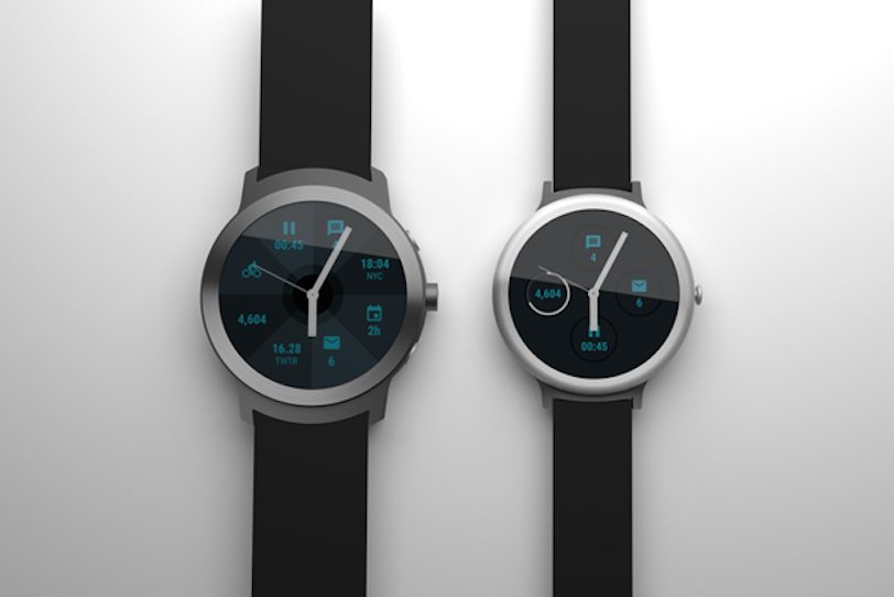 צמד השעונים החכמים Google Angelfish ו-Swordfish משמאל לימין, בהתאמה (מקור: Android Police)