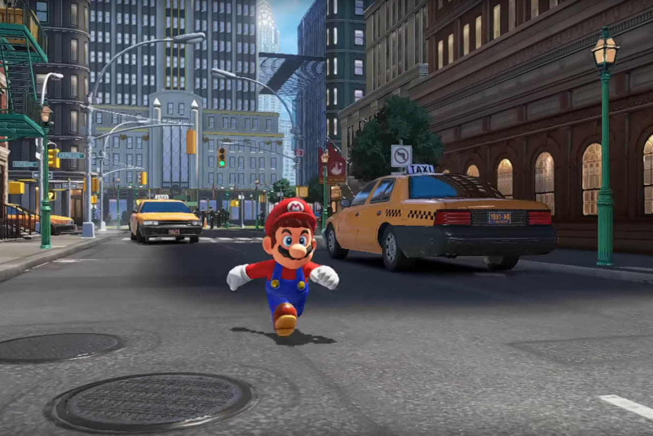 מריו רץ ברחובות ניו-יורק ב-Super Mario Odyssey