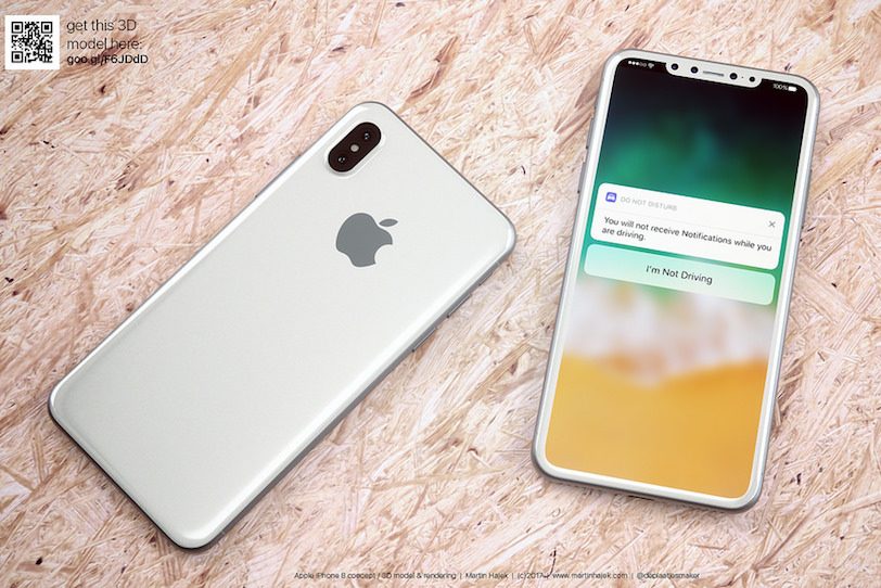 כך עשוי להיראות אייפון 8 בצבע לבן (מקור: Martin Hajek)