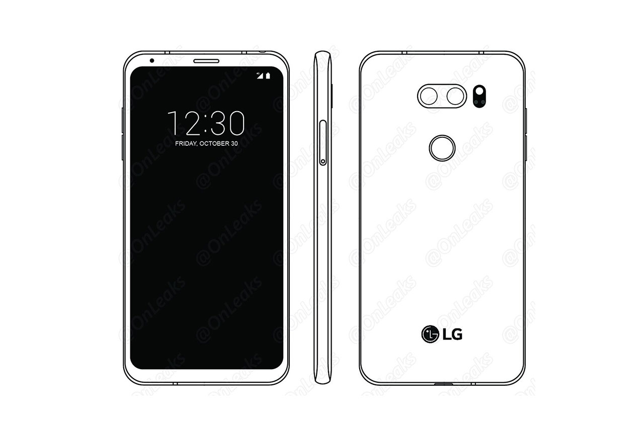LG V30 (הדלפה, תמונה: OnLeaks / Twitter)