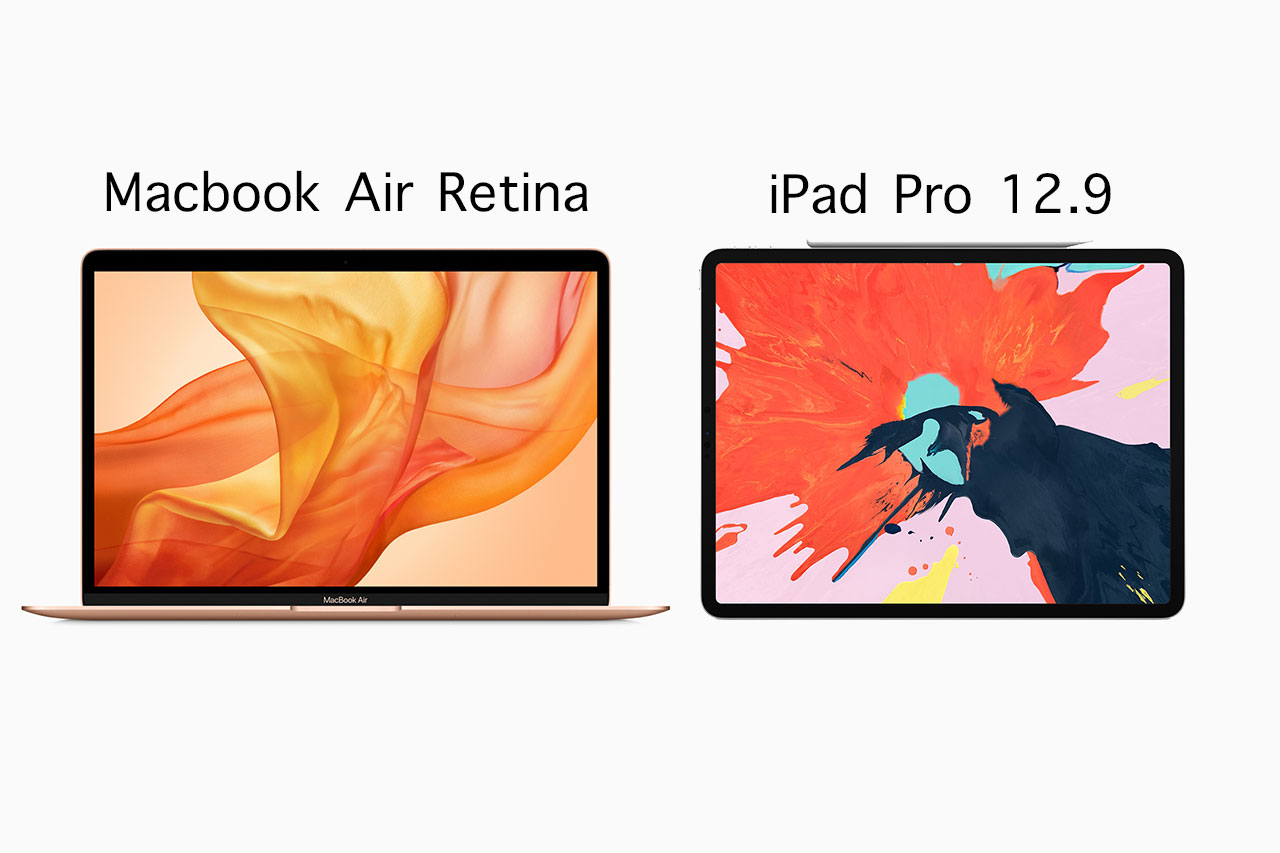 Macbook Air Retina מול iPad Pro 12.9 (תמונות: Apple)