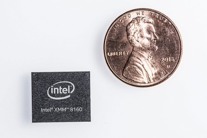 גודל ממשי - מודם Intel XMM 8160 (מקור אינטל)