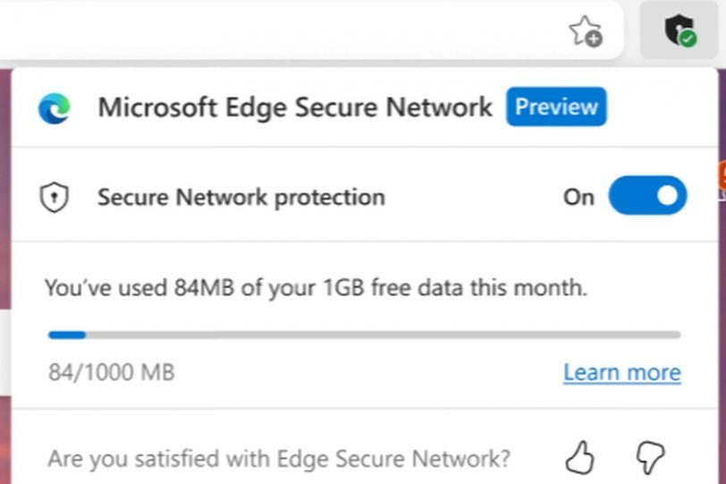 פיצ'ר ה-VPN החדש בדפדפן ה-Microsoft Edge (מקור מיקרוסופט)