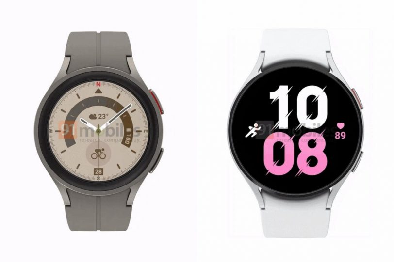 שעוני ה-Galaxy Watch 5 ו-Galaxy Watch 5 Pro הבאים של סמסונג (מקור 91mobiles)