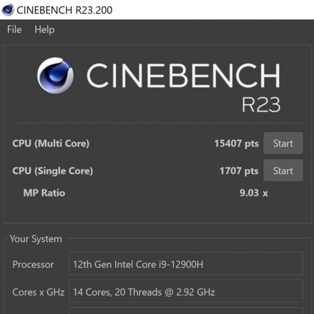 מבחן ביצועים Cinebench R23.2