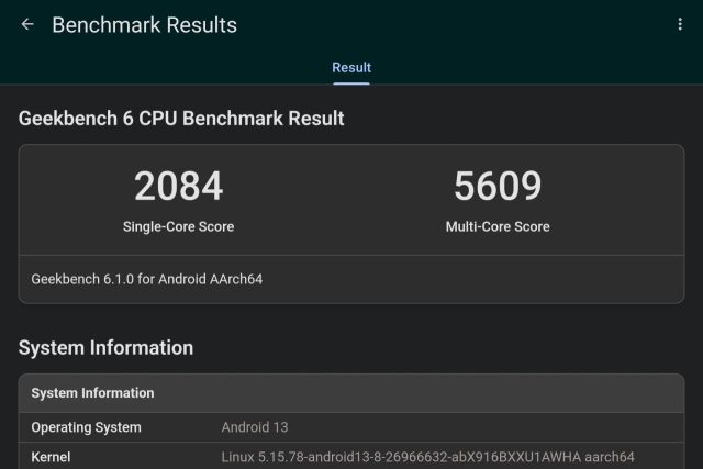 Tab S9 Ultra – מבחן GeekBench