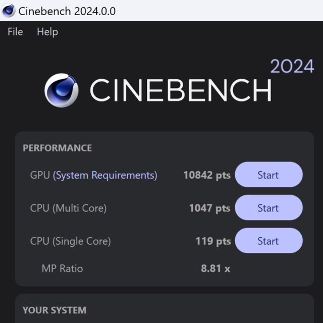 מבחן ביצועיים Cinebench 2024