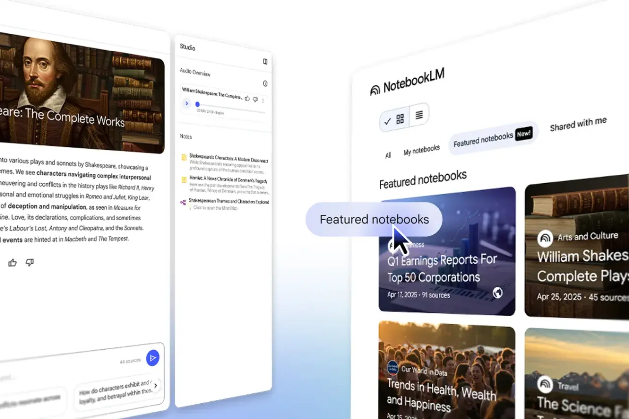 גוגל מציגה “מחברות מומלצות” ל-NotebookLM במגוון תחומים
