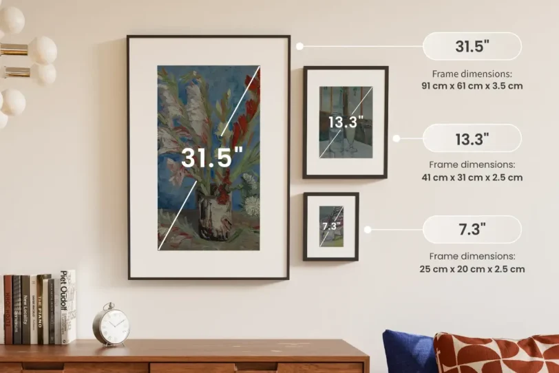 גדלי מסגרת התמונה SwitchBot AI Art Frame (מקור SwitchBot)