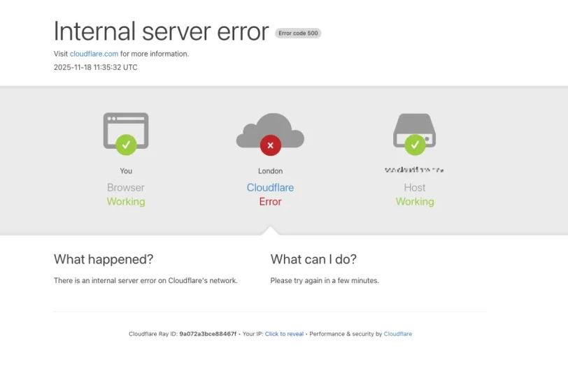 שירות Cloudflare לא זמין
