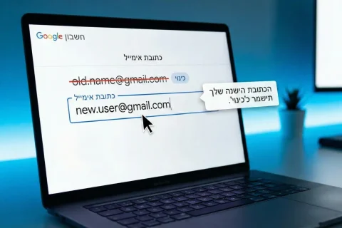 שינוי שם חשבון ה-Gmail ויצירת Alias