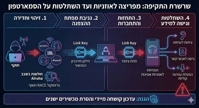 אינפוגרפיקת פרצות ה-Bluetooth וצורת התקיפה איתן