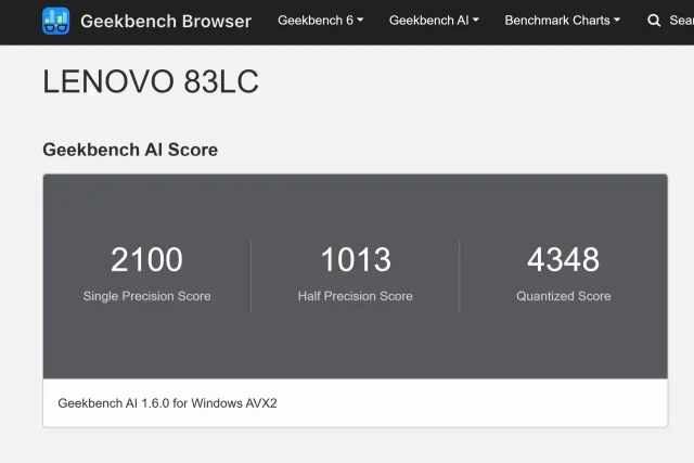 מבחן Geekbench AI ONNX