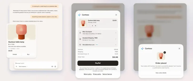 תשלום עם Copilot Checkout (מקור מיקרוסופט)