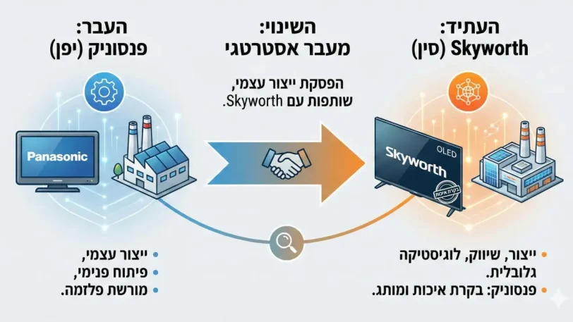 אינפוגרפיקה, פנסוניק מעבירה את הייצור ל-Skyworth