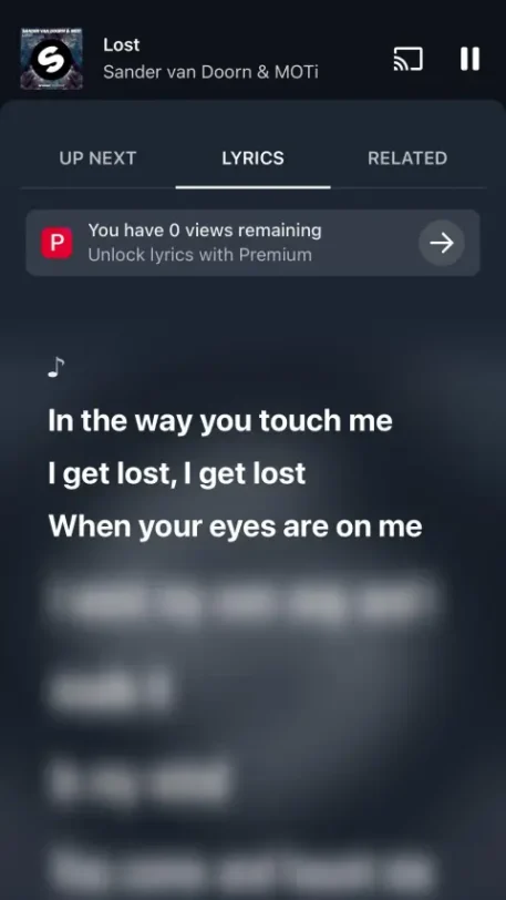 הגבלת Lyrics ביוטיוב (מקור רדיט/MrYeet22836)