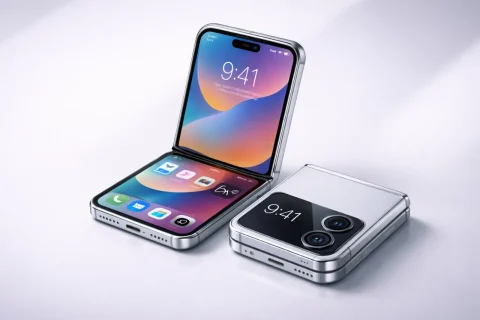 iPhone Flip (הדמיה דימיונית בלבד, באמצעות ChatGPT)