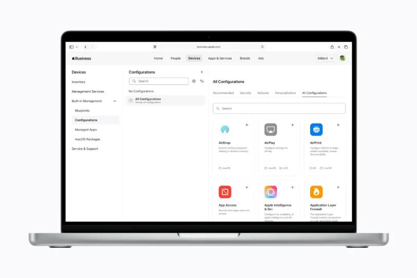 קונפיגרציות ב-Apple Business (תמונה: Apple)