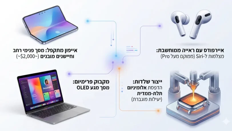 מוצרי אפל הצפויים להמשך 2026