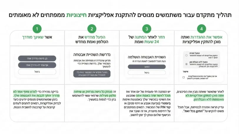 תהליך התקנת אפליקציות מחוץ לחנות