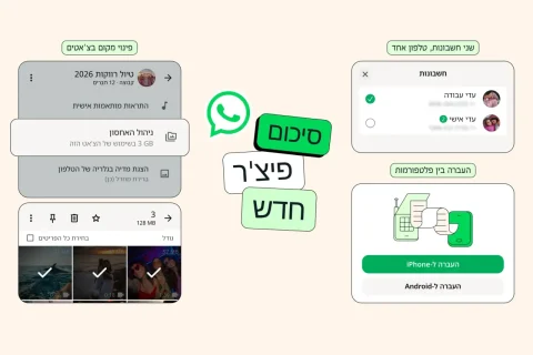 פיצ'רים חדשים בוואטסאפ (מקור וואטסאפ)