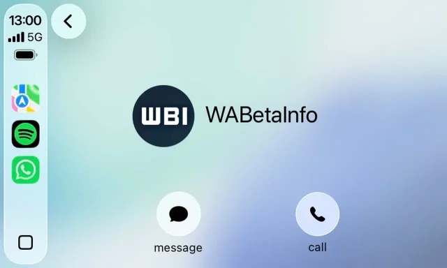 וואטסאפ ב-CarPlay (מקור wabetainfo)