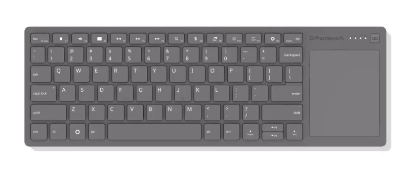 מקלדת ה-Framework Wireless Touchpad Keyboard (מקור Framework)