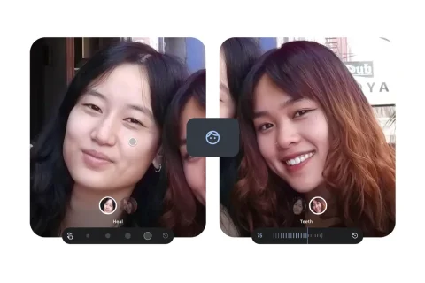 תיקון פנים ב-Google Photos (מקור גוגל)