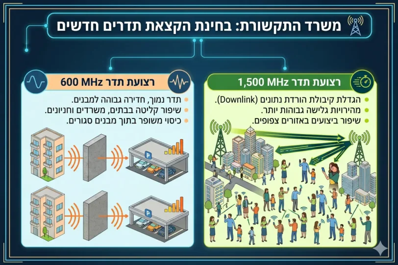 הוספת תדרי 600 ו-1500 מה"ץ