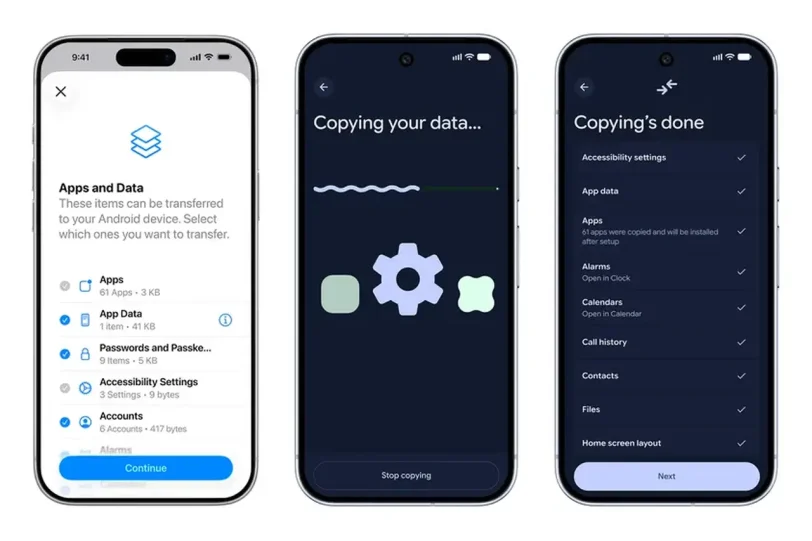 העברה משופרת בין iOS לאנדרואיד (מקור גוגל)