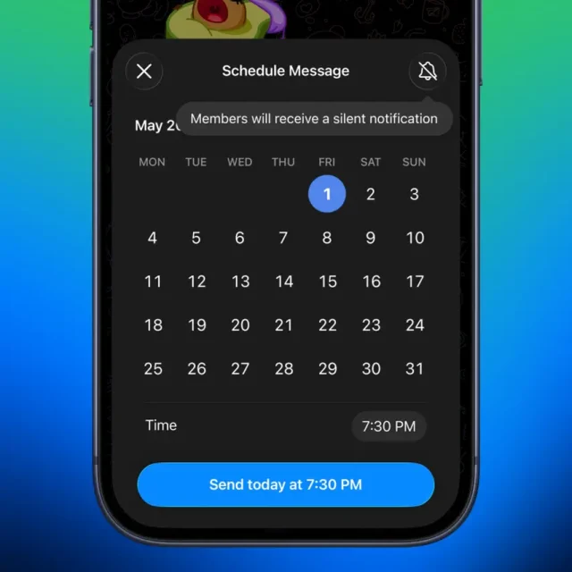 הודעות מתוזמנות בשקט (מקור טלגרם)