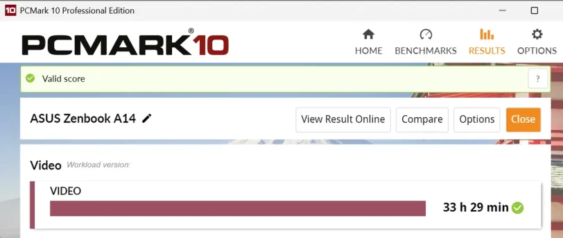 מבחן סוללה PCMark בוידאו