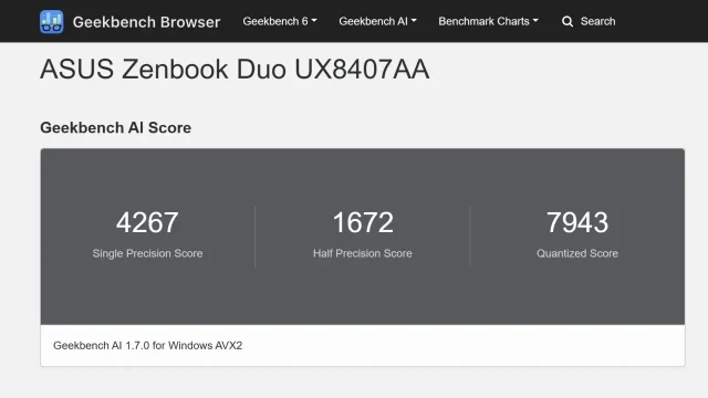 מבחן ביצועים GeekBench AI ב-ONNX