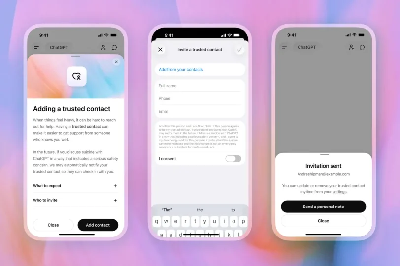 הוספת איש קשר מהימן (מקור OpenAI)
