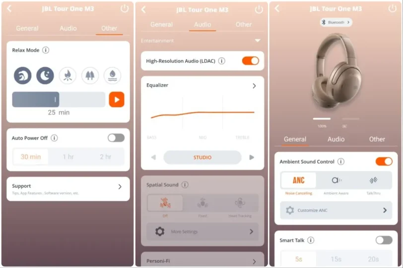 אפליקציית JBL Headphones