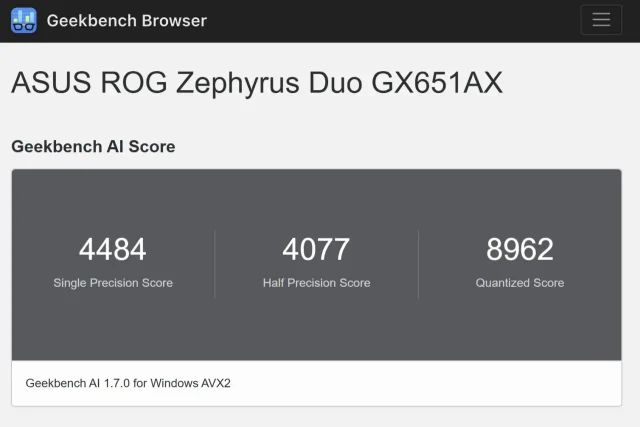 מבחן ביצועים GeekBench AI ב-OpenVINO