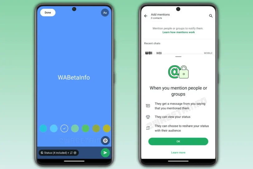 אזכורים בווטאסאפ (מקור wabetainfo)
