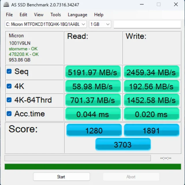 מבחן AS SSD