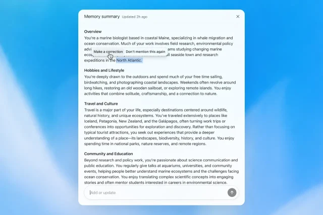 סיכום זיכרונות (מקור OpenAI)