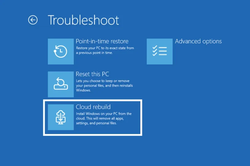 Cloud rebuild (מקור מיקרוסופט)