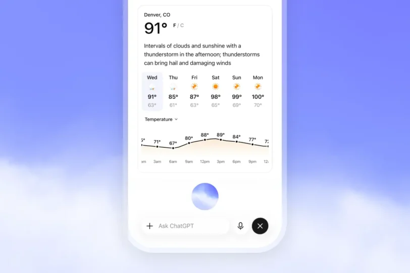 כרטיס ויזואלי מזג אוויר (מקור OpenAI)