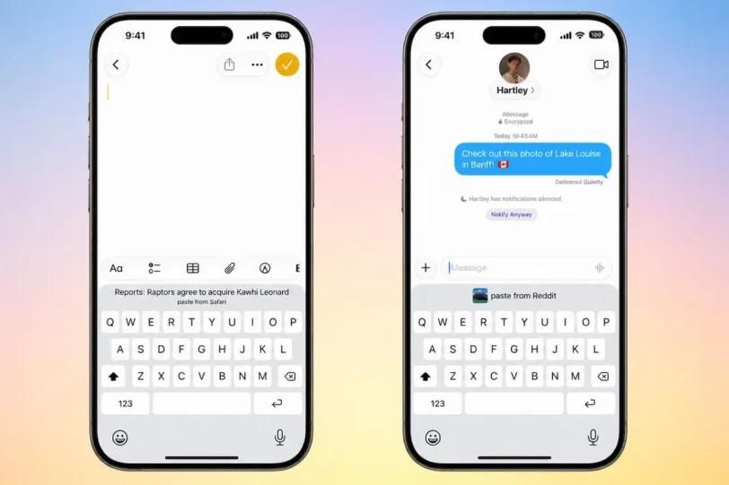 הדבקה מהירה ב-iOS 27 (מקור macrumors)