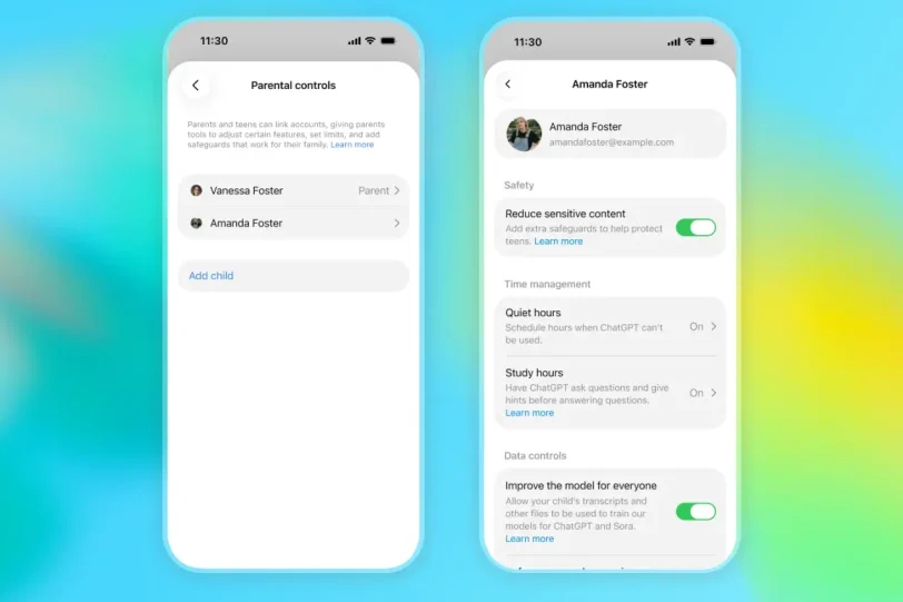 בקרת הורים ב-ChatGPT for Teens (מקור OpenAI)
