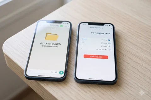 ניהול אחסון ערוצים ותיקיית הצעות ועדכונים