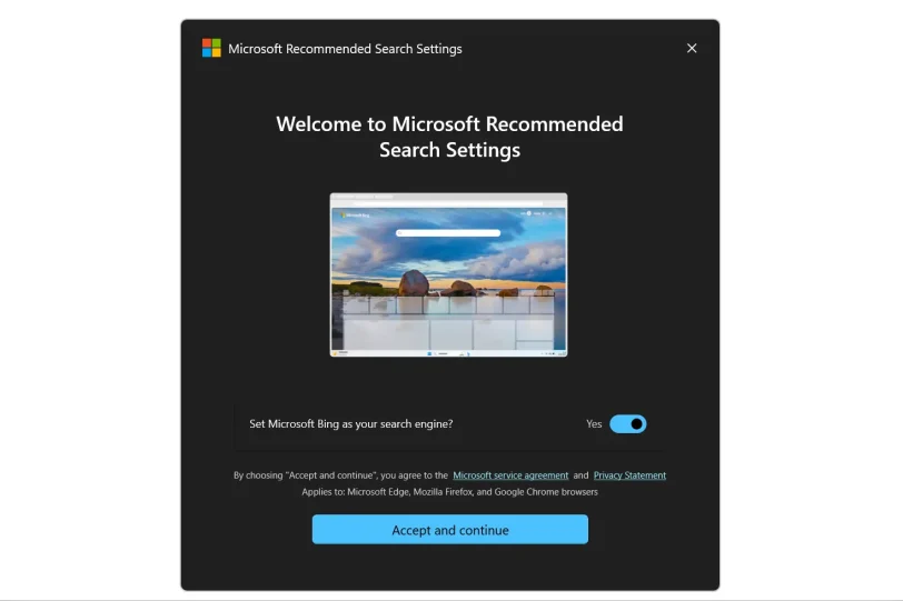 Microsoft Recommended Search Settings