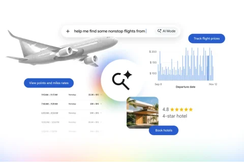 הזמנת טיסות ומלונות עם AI Mode (מקור גוגל)